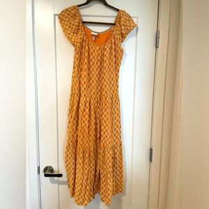 Boho yellow print dress